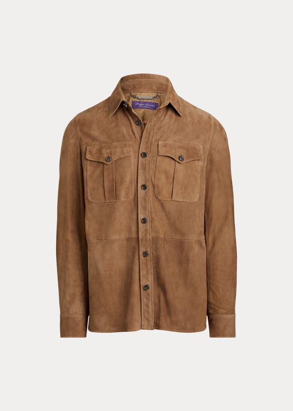 Ralph Lauren Suede Overshirt Herre Danmark (BHASU3160)